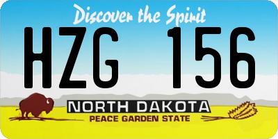 ND license plate HZG156