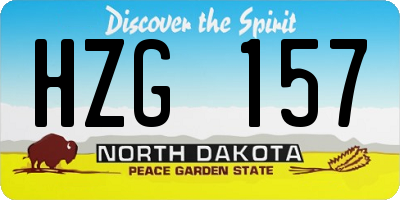 ND license plate HZG157