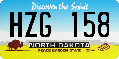 ND license plate HZG158