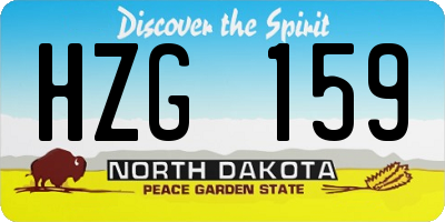 ND license plate HZG159