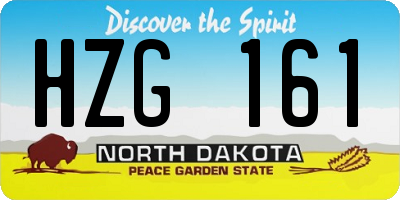 ND license plate HZG161