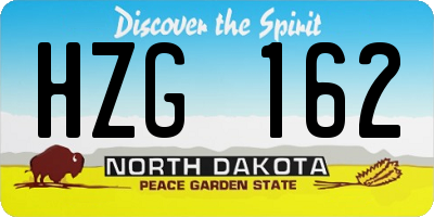 ND license plate HZG162
