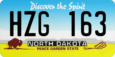 ND license plate HZG163
