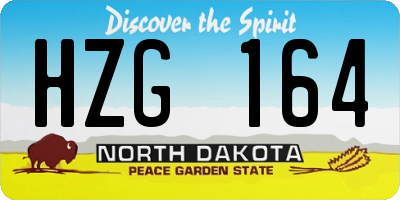 ND license plate HZG164