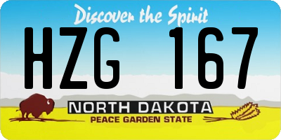 ND license plate HZG167