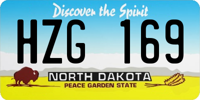 ND license plate HZG169