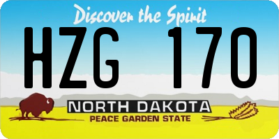 ND license plate HZG170
