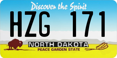 ND license plate HZG171