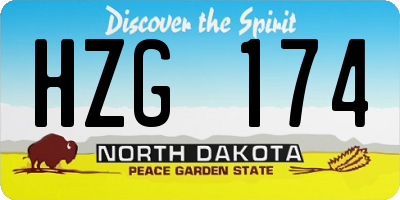 ND license plate HZG174