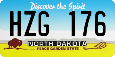 ND license plate HZG176