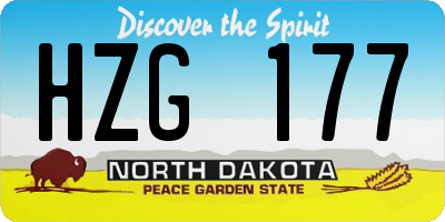 ND license plate HZG177