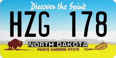 ND license plate HZG178