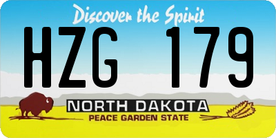 ND license plate HZG179