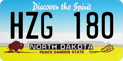 ND license plate HZG180