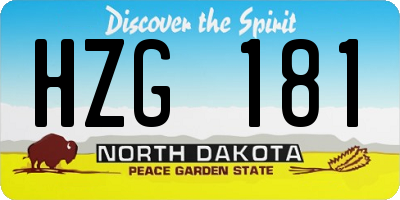 ND license plate HZG181