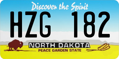 ND license plate HZG182