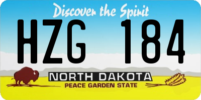 ND license plate HZG184