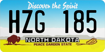 ND license plate HZG185
