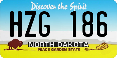 ND license plate HZG186