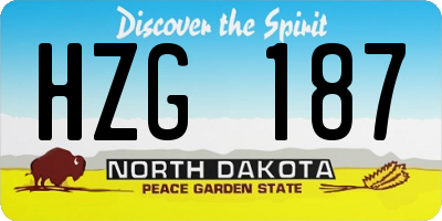 ND license plate HZG187