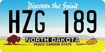ND license plate HZG189