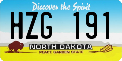 ND license plate HZG191