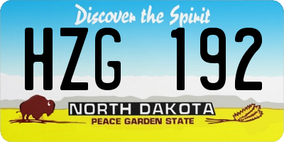 ND license plate HZG192