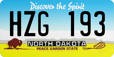 ND license plate HZG193