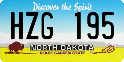 ND license plate HZG195