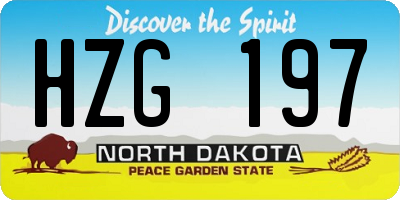 ND license plate HZG197
