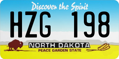 ND license plate HZG198