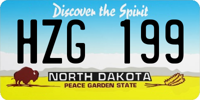 ND license plate HZG199