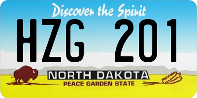 ND license plate HZG201