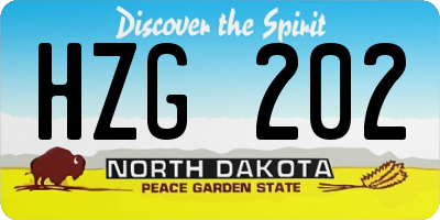 ND license plate HZG202