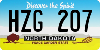 ND license plate HZG207