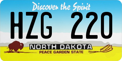 ND license plate HZG220