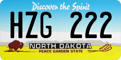 ND license plate HZG222