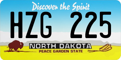 ND license plate HZG225