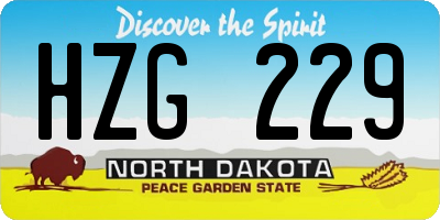 ND license plate HZG229