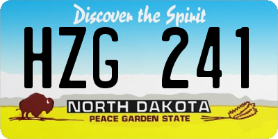 ND license plate HZG241