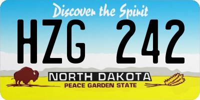 ND license plate HZG242