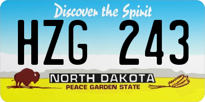 ND license plate HZG243