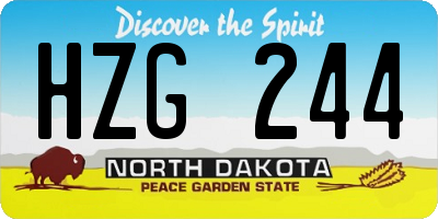 ND license plate HZG244
