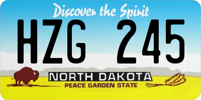 ND license plate HZG245