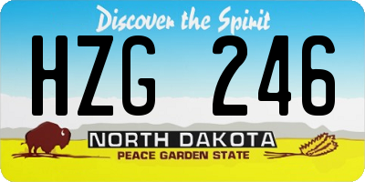 ND license plate HZG246
