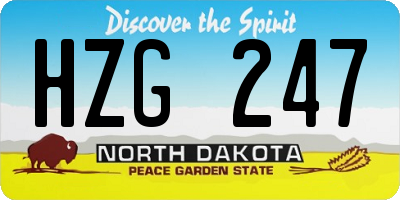 ND license plate HZG247