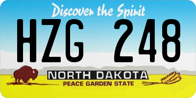 ND license plate HZG248