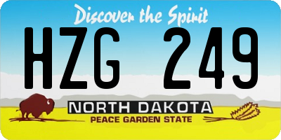 ND license plate HZG249