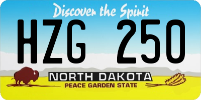 ND license plate HZG250