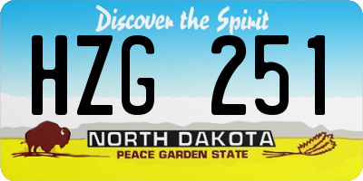ND license plate HZG251